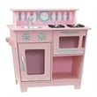Pemberly Row Contemporary Wood Classic Play Kitchen in Pink Finish