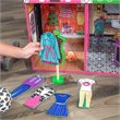 Pemberly Row Contemporary Wood Loft Dollhouse in Pink and Green