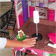 Pemberly Row Contemporary Wood Loft Dollhouse in Pink and Green