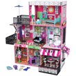 Pemberly Row Contemporary Wood Loft Dollhouse in Pink and Green