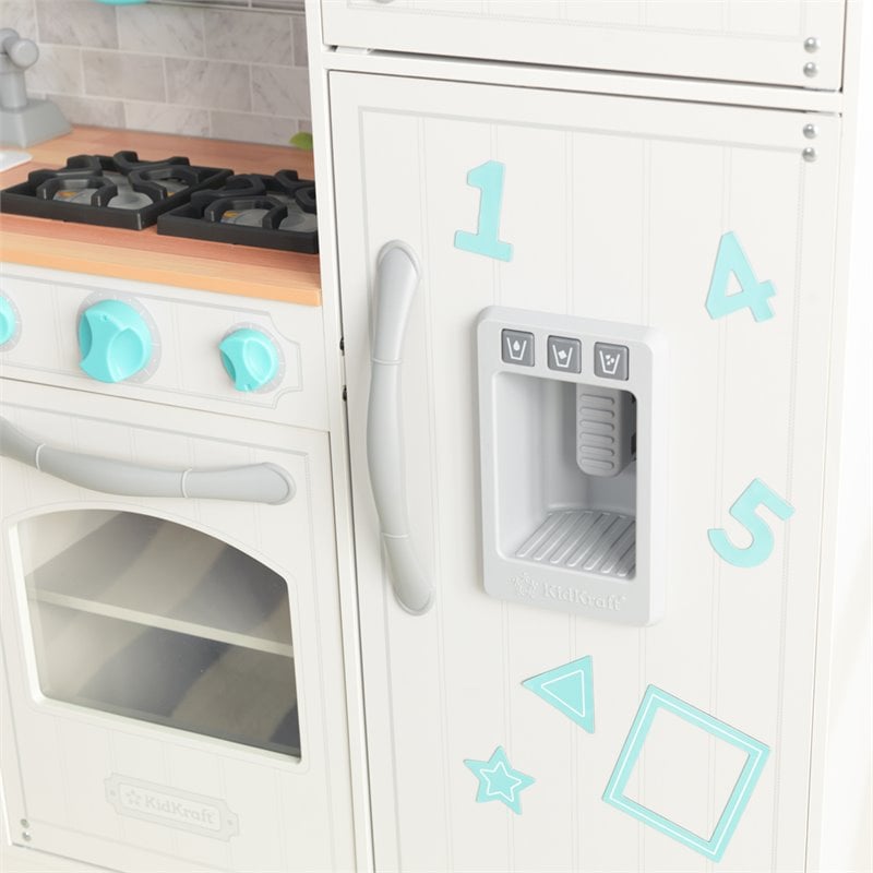 Pemberly Row 6 Piece Countryside Play Kitchen in White and Teal