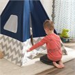 Pemberly Row Deluxe Canvas Fabric Bamboo Play Teepee Tent in Navy