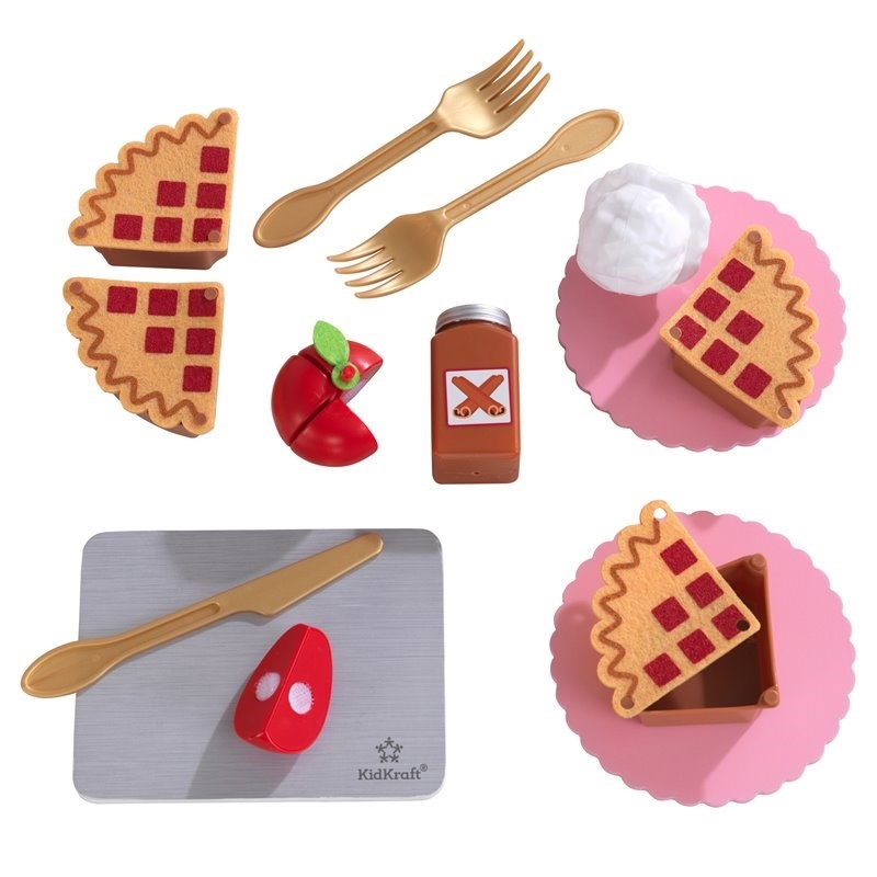 Pemberly Row Plastic Made 20 Piece Wooden Plastic Apple Pie Play Set