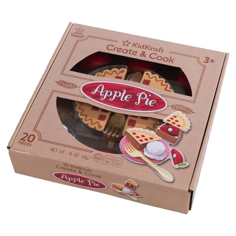 Pemberly Row Plastic Made 20 Piece Wooden Plastic Apple Pie Play Set