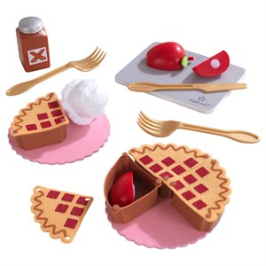 Pemberly Row Plastic Made 20 Piece Wooden Plastic Apple Pie Play Set