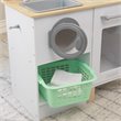 Pemberly Row Whisk & Wash Wooden Plastic Play Kitchen and Laundry in White