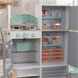 Pemberly Row 2 in 1 Wooden Plastic Play Kitchen and Laundry in Gray and White