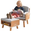 Pemberly Row 2 Piece Fabric Cushioned Reading Chair and Ottoman