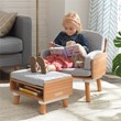 Pemberly Row 2 Piece Fabric Cushioned Reading Chair and Ottoman