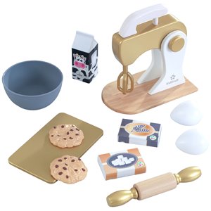 Pemberly Row Modern 11 Piece Solid Wood Plastic Baking Play Set