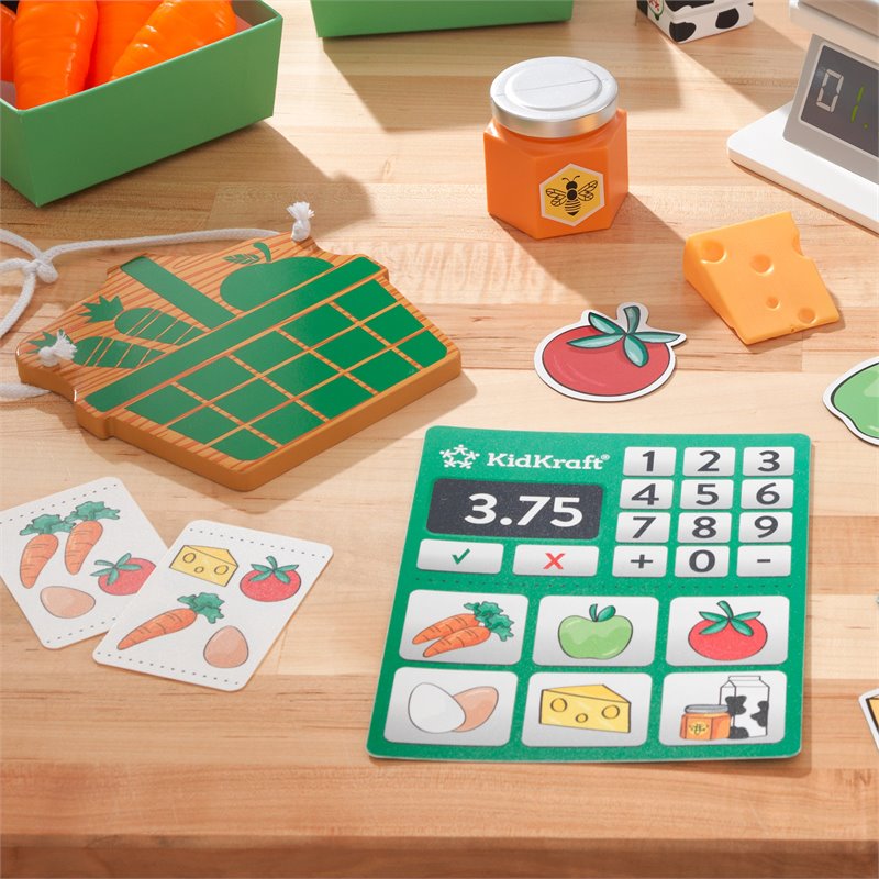 Pemberly Row 34 Piece Wooden Plastic Farmer's Market Play Pack