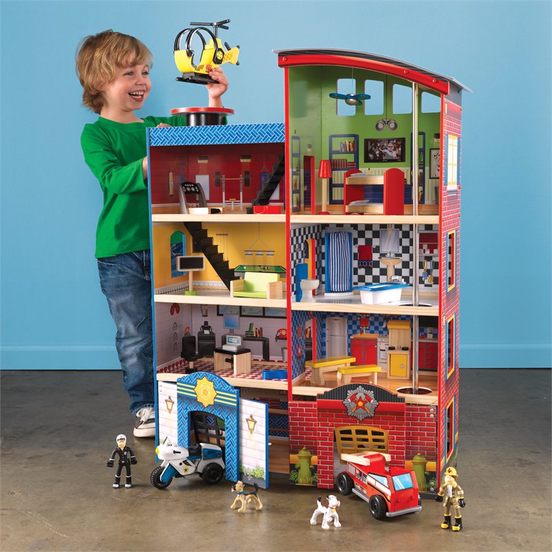 Pemberly Row 24 Piece Wooden Plastic Hometown Heroes Play Set