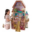Pemberly Row Modern Wood 13 Piece Princess Belle Enchanted Dollhouse