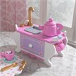Pemberly Row Plastic Made 22 Piece Wooden Plastic Tea Time Play Set