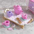 Pemberly Row Plastic Made 22 Piece Wooden Plastic Tea Time Play Set
