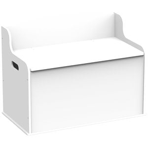 Pemberly Row Contemporary Engineered Wood Toy Box Bench in White