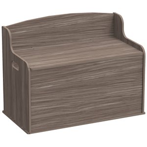 Pemberly Row Contemporary Engineered Wood Toy Box Bench in Gray