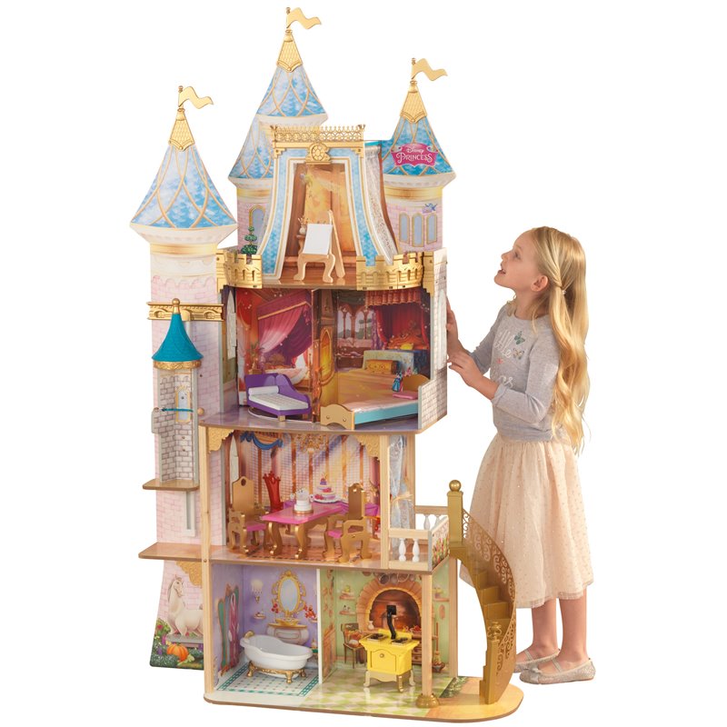 Pemberly Row Modern Wood 10 Piece Princess Royal Celebration Dollhouse
