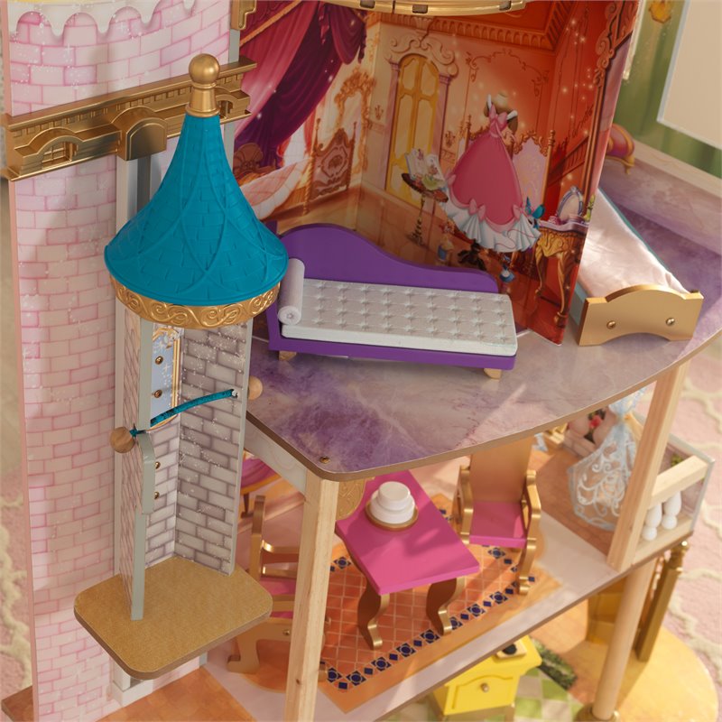 Pemberly Row Modern Wood 10 Piece Princess Royal Celebration Dollhouse