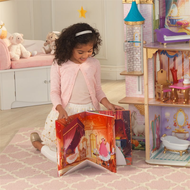 Pemberly Row Modern Wood 10 Piece Princess Royal Celebration Dollhouse