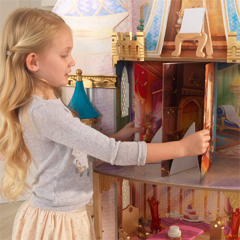Pemberly Row Modern Wood 10 Piece Princess Royal Celebration Dollhouse