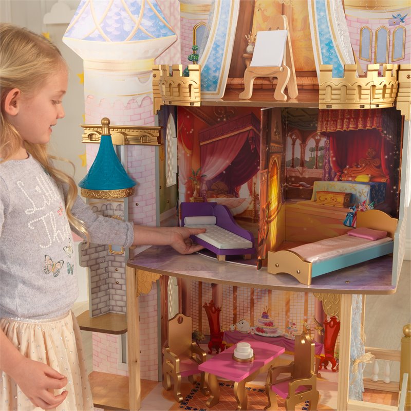 Pemberly Row Modern Wood 10 Piece Princess Royal Celebration Dollhouse