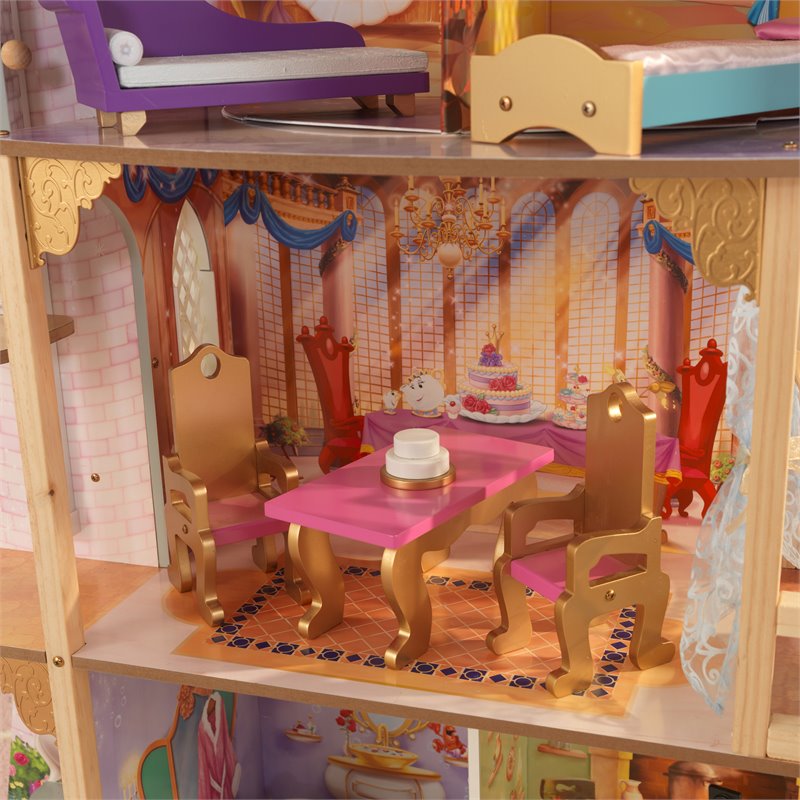 Pemberly Row Modern Wood 10 Piece Princess Royal Celebration Dollhouse