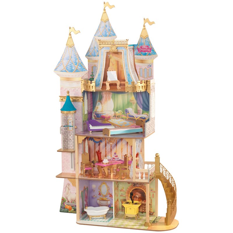 Pemberly Row Modern Wood 10 Piece Princess Royal Celebration Dollhouse