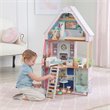 Pemberly Row 23 Piece Wooden Plastic Dollhouse with Easy Assembly