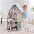 Pemberly Row 23 Piece Wooden Plastic Dollhouse with Easy Assembly