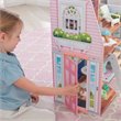 Pemberly Row 23 Piece Wooden Plastic Dollhouse with Easy Assembly