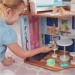 Pemberly Row 23 Piece Wooden Plastic Dollhouse with Easy Assembly