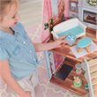 Pemberly Row 23 Piece Wooden Plastic Dollhouse with Easy Assembly