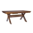 Pemberly Row Expandable Wood Dining Table X Design Legs in Dark Hazelnut Brown