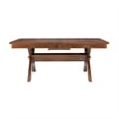 Pemberly Row Expandable Wood Dining Table X Design Legs in Dark Hazelnut Brown