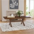 Pemberly Row Expandable Wood Dining Table X Design Legs in Dark Hazelnut Brown