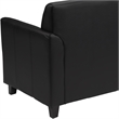 Pemberly Row Contemporary Diplomat Leather Loveseat in Black