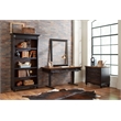 Pemberly Row Contemporary Wood Bookcase in Two Tone Distressed Black