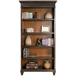 Pemberly Row Contemporary Wood Bookcase in Two Tone Distressed Black