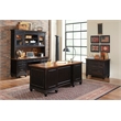 Pemberly Row Wood Double Pedestal Desk Office Desk Office Table Black