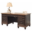 Pemberly Row Wood Double Pedestal Desk Office Desk Office Table Black