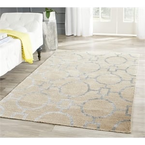 Pemberly Row Contemporary Wool Rug - 5' x 8' in  Beige Finish