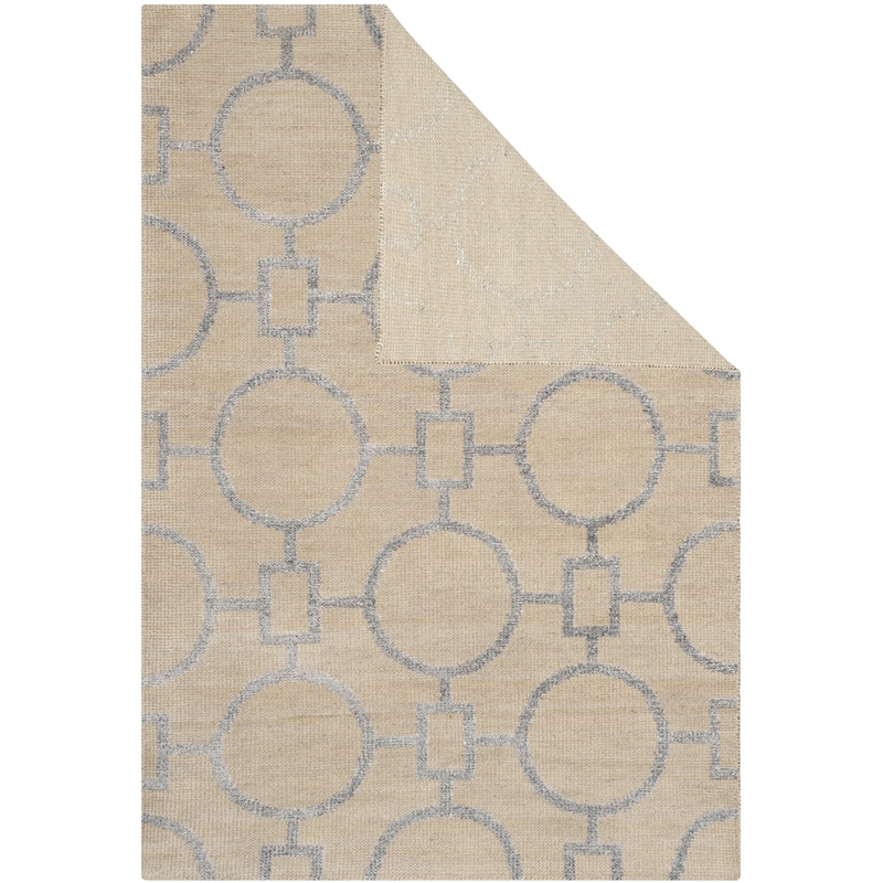 Pemberly Row Contemporary Wool Rug - 5' x 8' in  Beige Finish