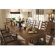 Pemberly Row Transitional Wood Extendable Dining Table in Rustic Amber