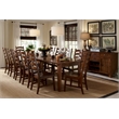 Pemberly Row Transitional Wood Extendable Dining Table in Rustic Amber