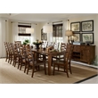 Pemberly Row Transitional Wood Extendable Dining Table in Rustic Amber