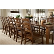 Pemberly Row Transitional Wood Extendable Dining Table in Rustic Amber