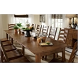 Pemberly Row Transitional Wood Extendable Dining Table in Rustic Amber