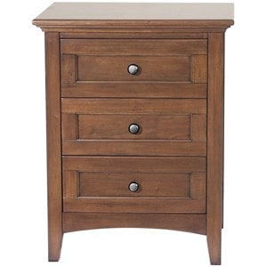 Pemberly Row 3 Drawer Transitional Solid Wood Nightstand in Cherry Brown