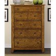 Pemberly Row Contemporary Grandpa's Cabin Medium Brown 5 Drawer Chest